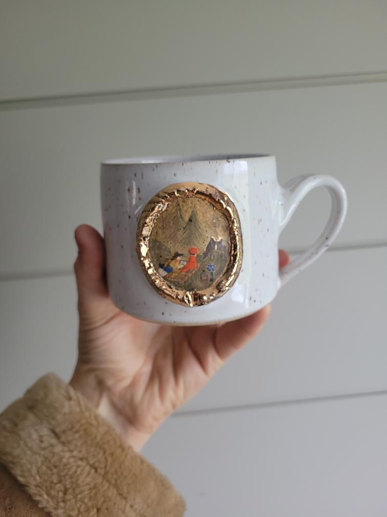 CUSTOM Gold Framed Illustration Mug