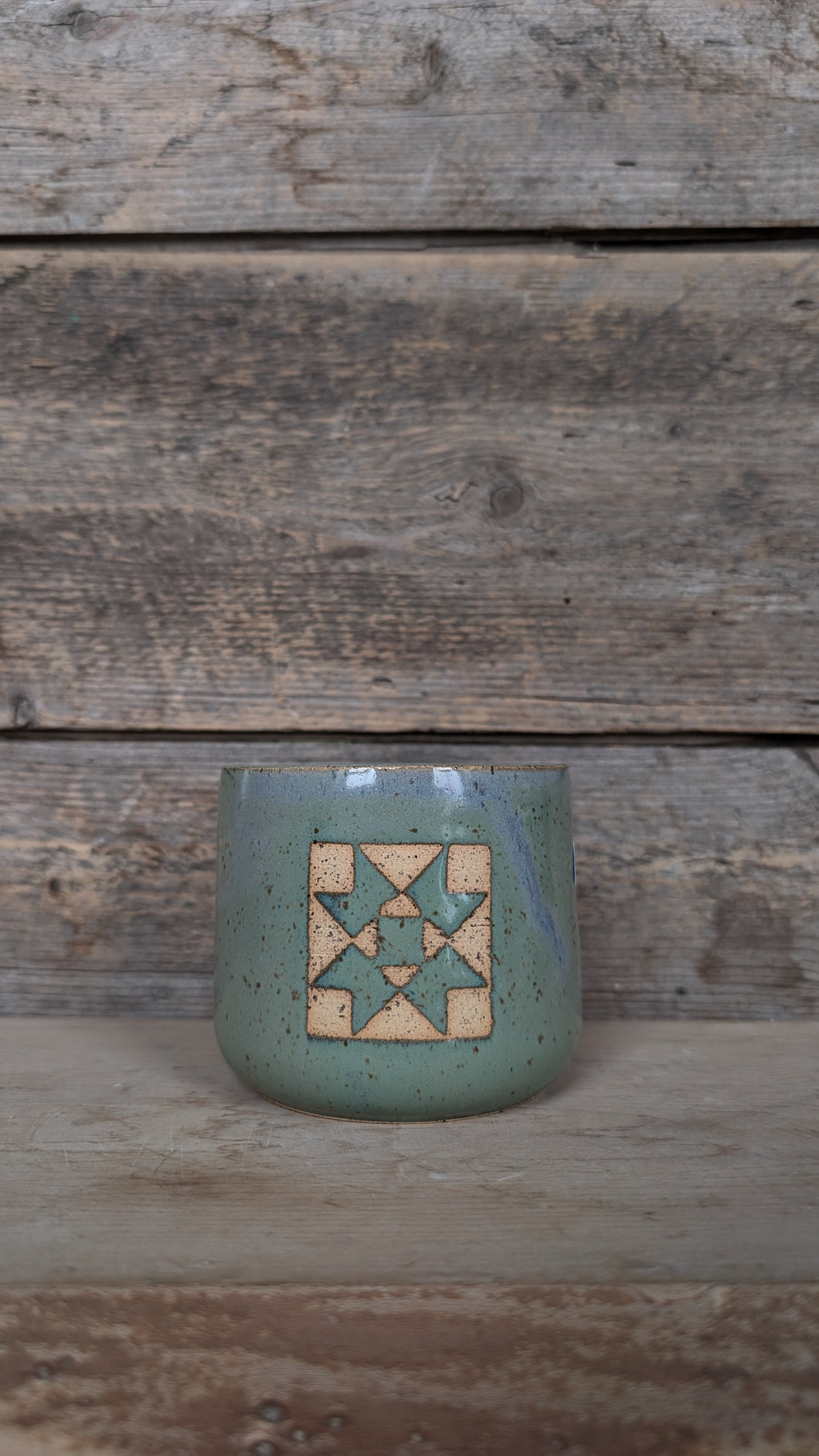 #251 - Green Quilt Block Goblet