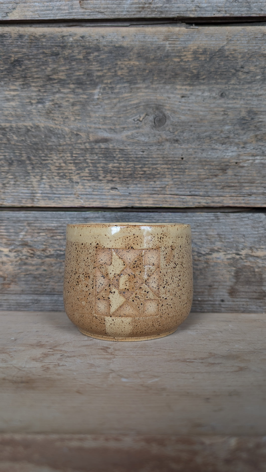 #252 - Yellow Quilt Block Goblet