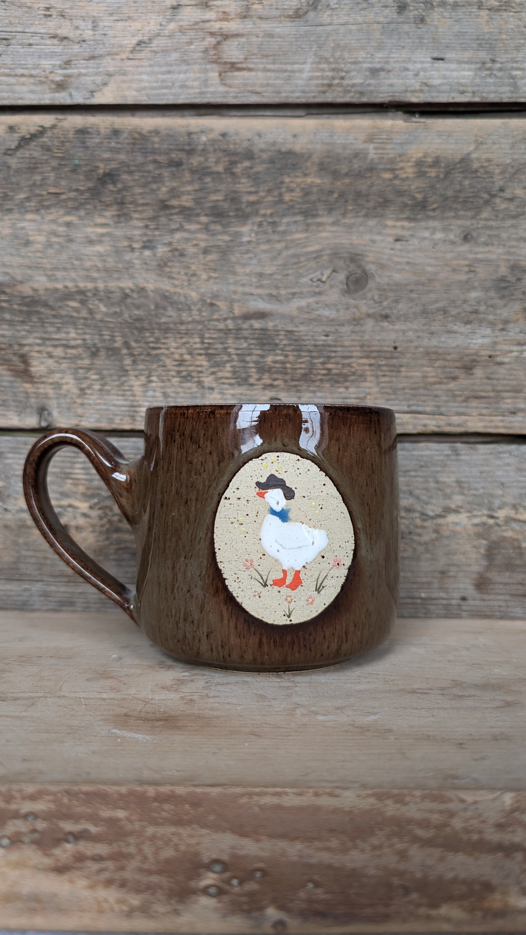 #257 - *SECONDS ITEM* Brown Cowboy Goose Mug