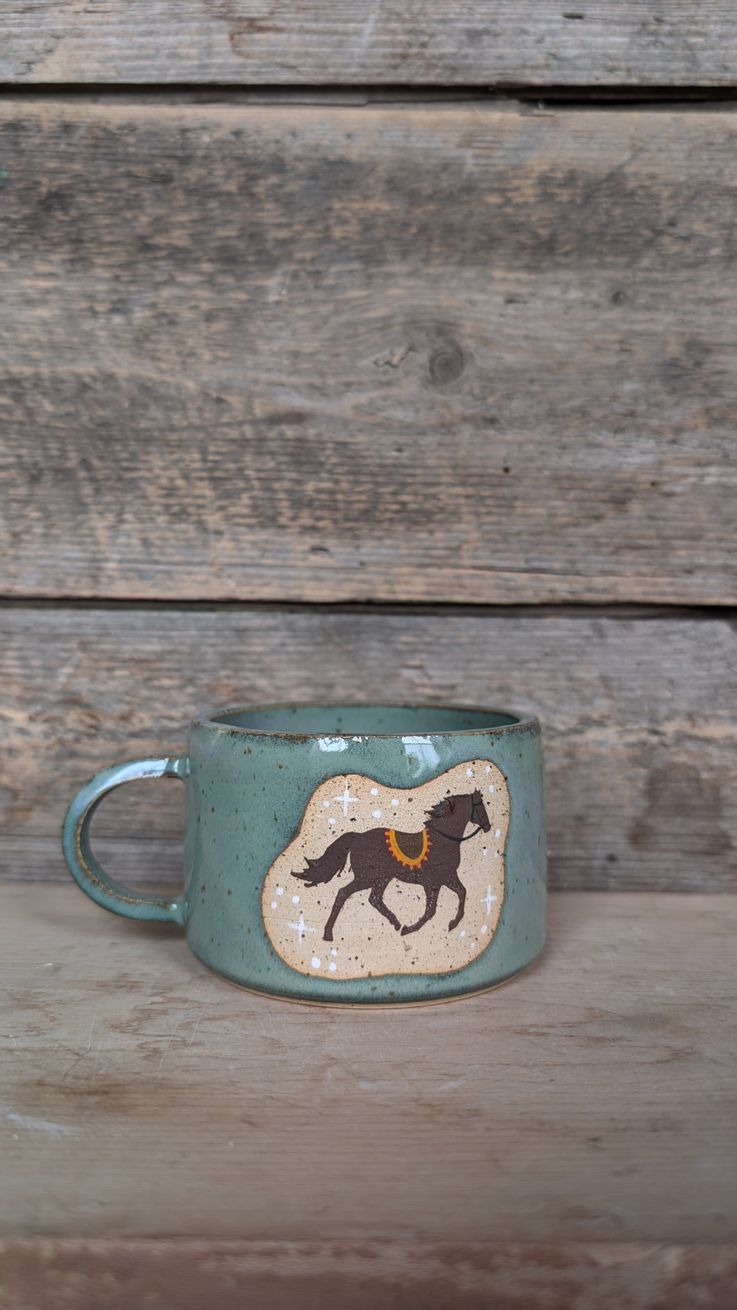 #255 - Green Winter Horse Capp Cup
