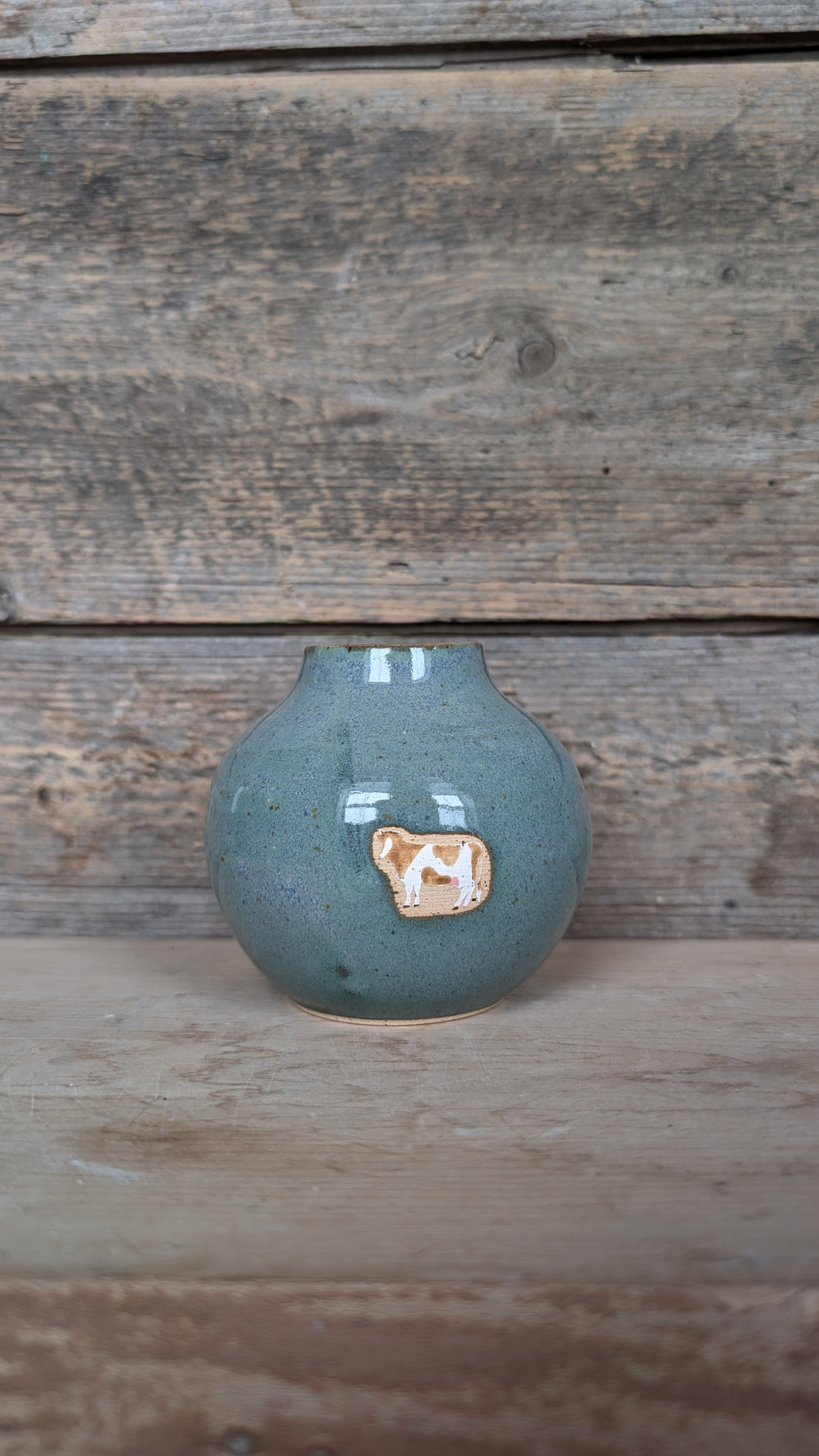 #230- Green Ayrshire Bud Vase