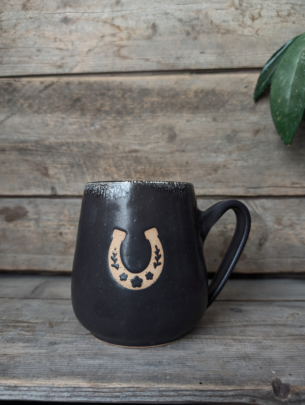 Black Horseshoe Mug