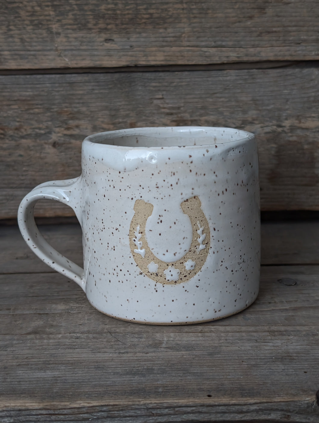 White Horseshoe Mug